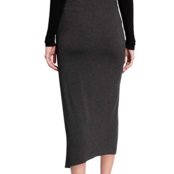 MAJESTIC FILATURES Tulip Skirt Midi in Gray Flannel Size Large Brand New - Picture 3 of 3